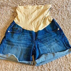 Maternity Indigo Blue Denim Shorts